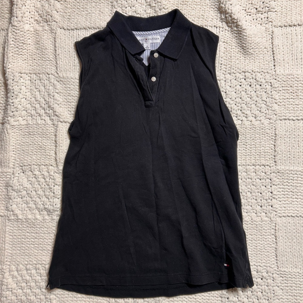 Tommy Hilfiger Golf Black Collared Tank Top
